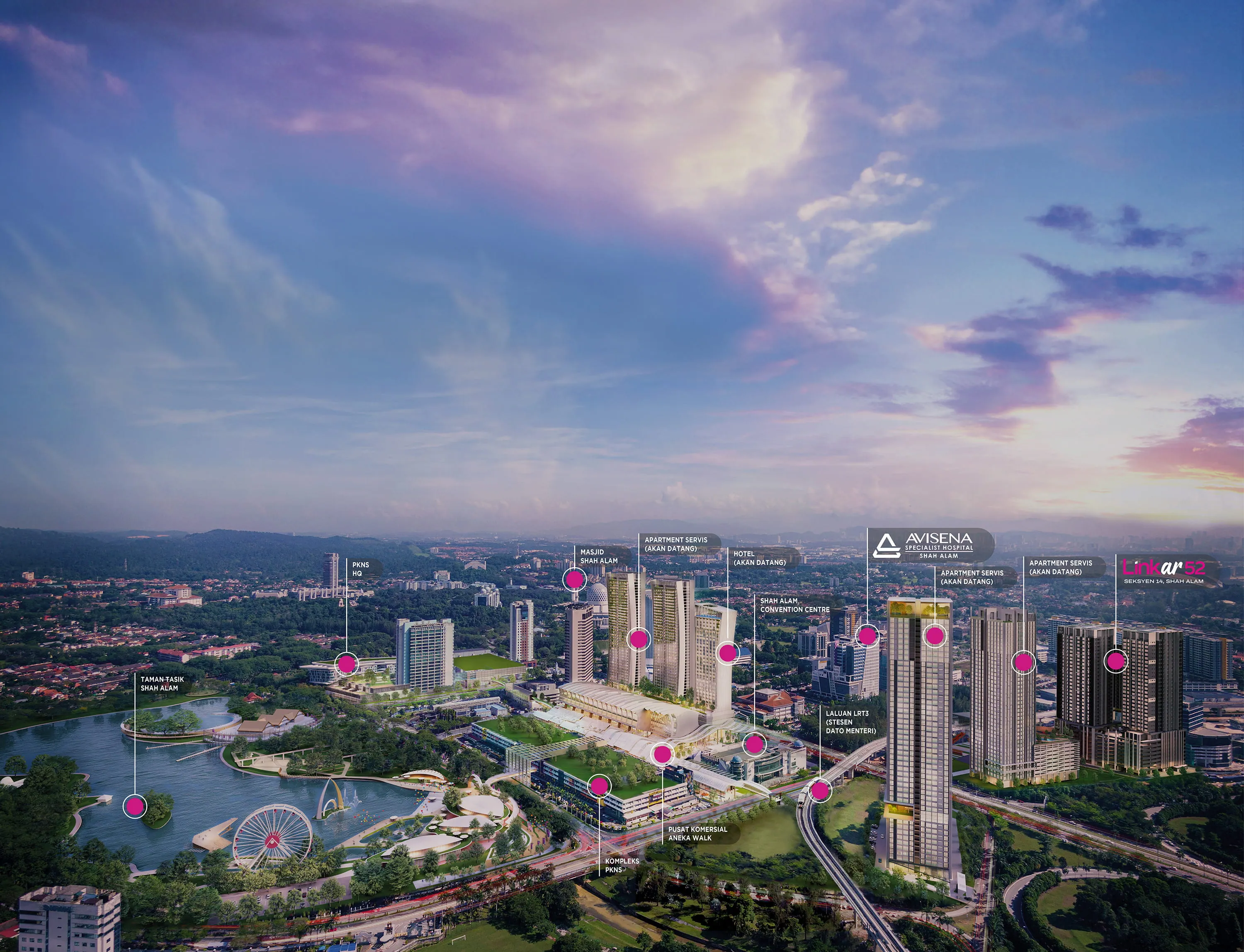 Peta lokasi Linkar52 di Seksyen 14 Shah Alam